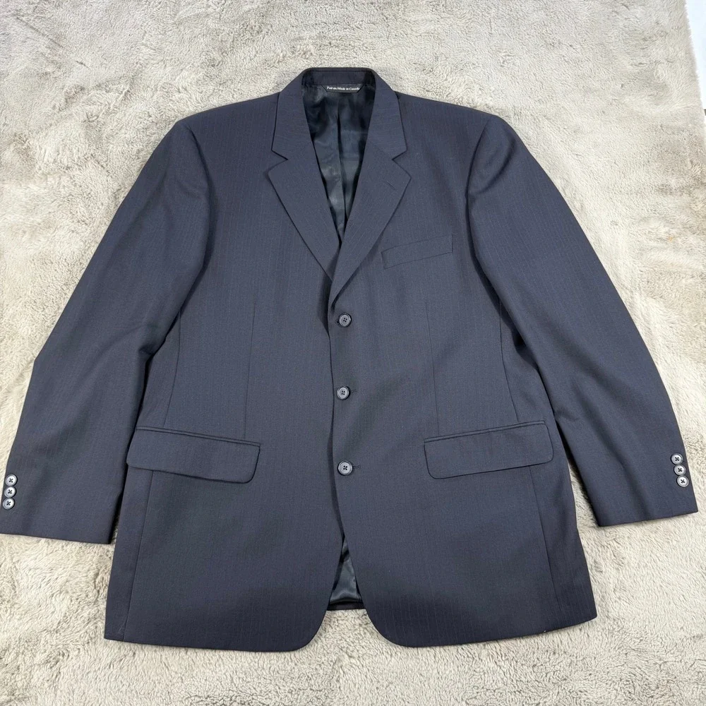 Paul Dione Mens Blazer Sport Coat 44R Regular Fit Pinstripe Wool Luxe CT Career‎